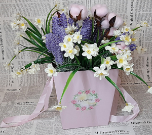 Коробка для цветов 9332 (1 шт , 17х17х18  см)