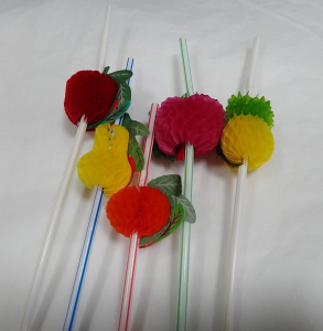 Соломка для коктейля с фруктами (10 шт)