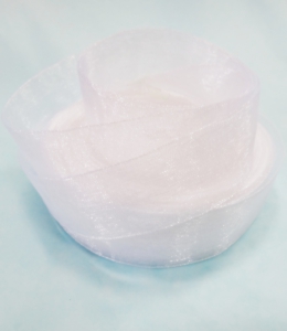 Лента органза 2,5 см цв.а-01 белый ( в рулоне 46 метра)