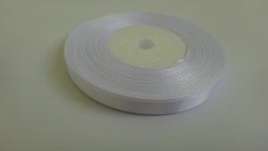 Лента атласная 7 мм(цв. 01 белый / 23 метра)