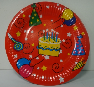 Тарелочка - "День Рождения" диаметр 23 см (комплект 10 шт.)