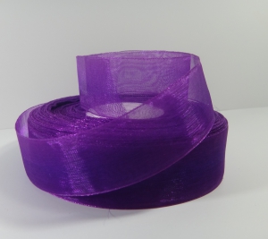 Лента органза 2,5 см сиреневофиолетовый( в рулоне 46 метра)