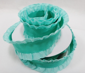 Лента декоративная с рюшами (высота 4 см , 5 ярд )цв.мятный