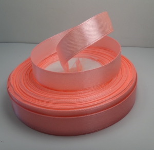 Лента атласная 12 мм( 23 метра) 89 коралово-  розовый .