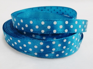 Лента атласная в горошек , (1 см ,25 ярд ) № 47