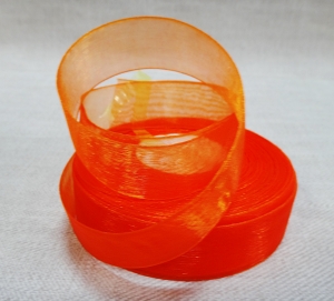 Лента органза 2,5 см , цвет серый ( в рулоне 46 метра)