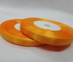 Лента атласная 7 мм(цв. 16 желтооранжевый, 23 метра)