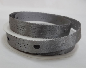 Лента атласная с перфорацией и ажурным краем , (1,2 см , 23 метра)