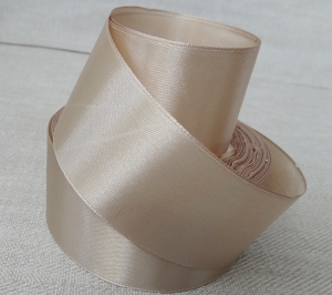 Лента атласная 40 мм(цв.173 золотистый бежевый , 23 метра)